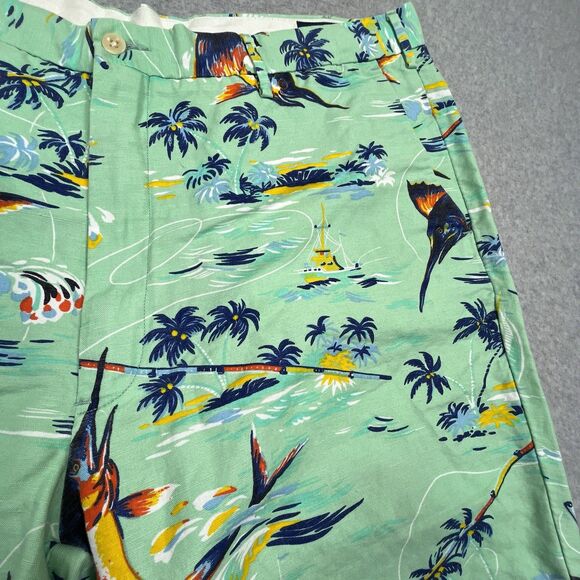 Polo Ralph Lauren Hawaiian Shorts Mens 42T L Marlin Linen Sail Boat Classic Fit - Picture 8 of 11